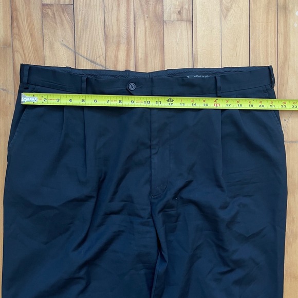 Kirkland Signature Mens 42x32 Black 100% Wool Pleated Dress Pants Made in Italy - Picture 5 of 9